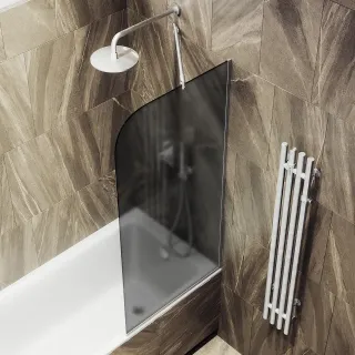 Шторка на ванну MaybahGlass MGV-133-5у 44см хром матовый